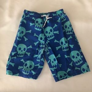 Mini Boden Skulls Swim Trunks Size 9-10